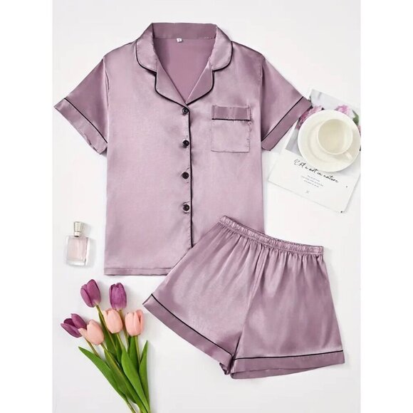 Lavender Satin Pajama Set - Size 4 - Picture 1 of 8